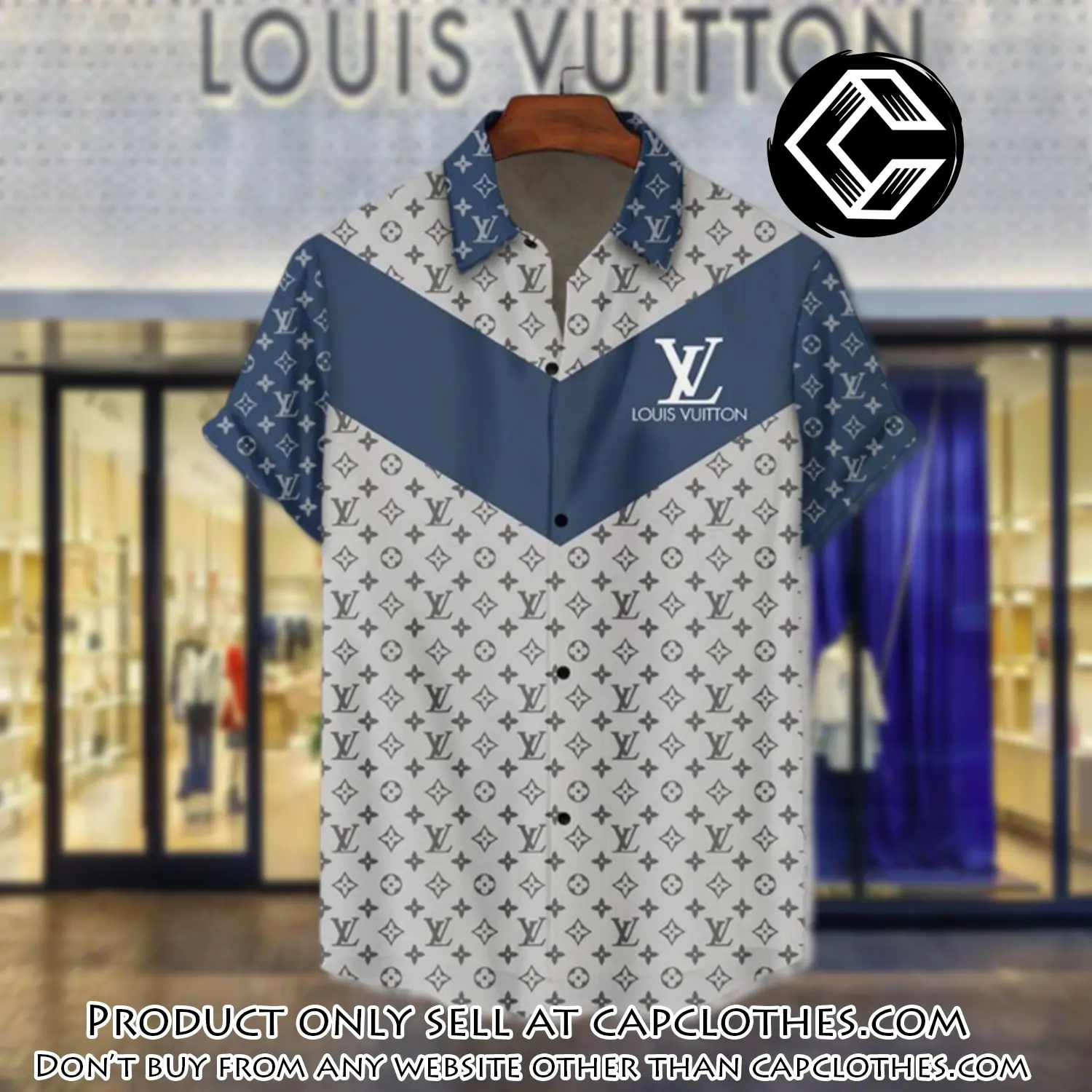 Lv louis vuitton luxury hawaiian shirt & short set lhs1190 cc4643607